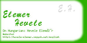 elemer hevele business card